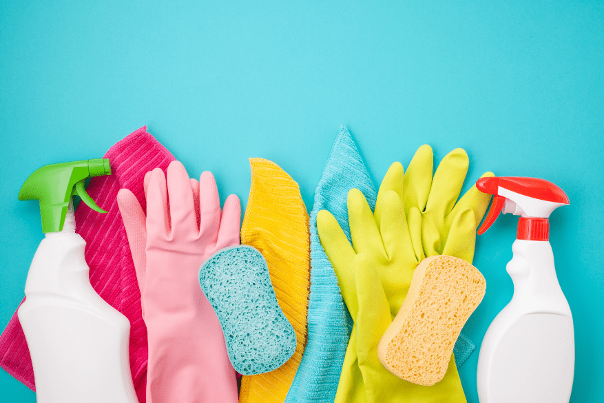 my sons and me cleaning